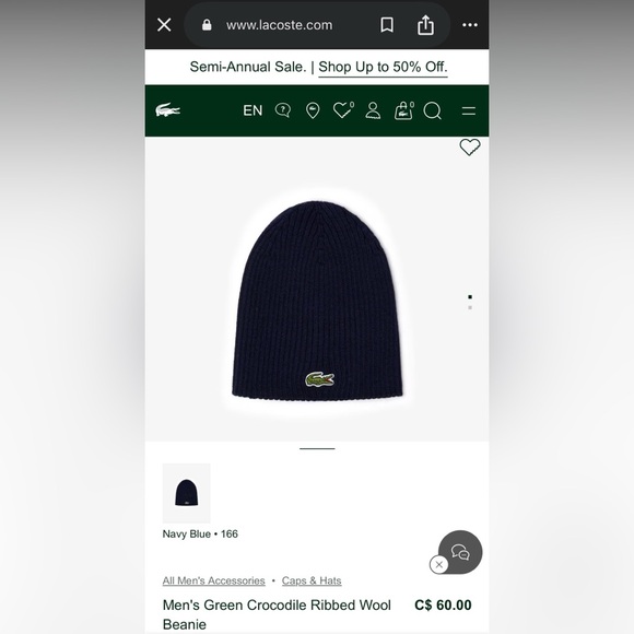 Lacoste 100% Merino Wool Beanie (Grey) - Picture 4 of 4